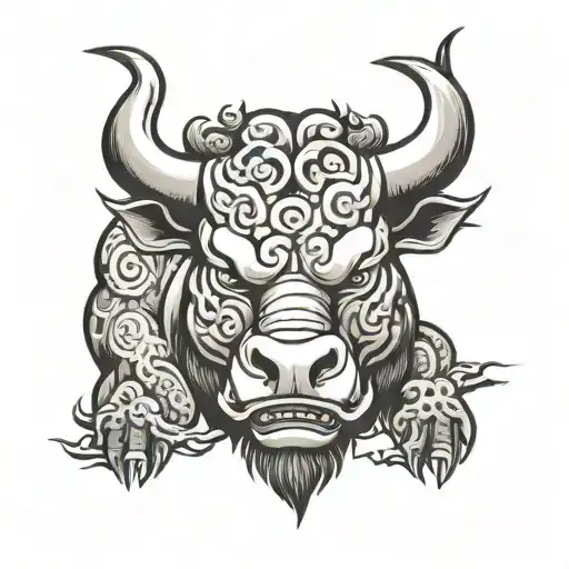 bull head tattoo design idea