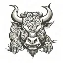 bull head tattoo design idea