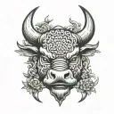 bull head tattoo design idea