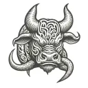 bull head tattoo design idea