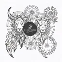 Zodiac signs Leo and Taurus as dream catchers. tattoo design idea