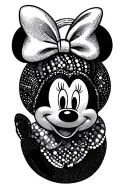 minnie head tattoo design idea