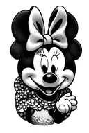 minnie head tattoo design idea