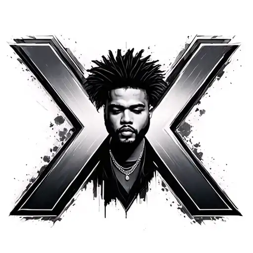 the weeknd XO logo tattoo design idea
