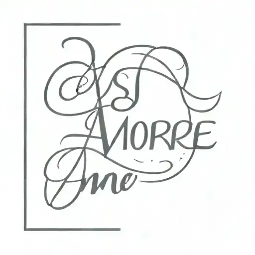 just text that says 'amore' tattoo design idea