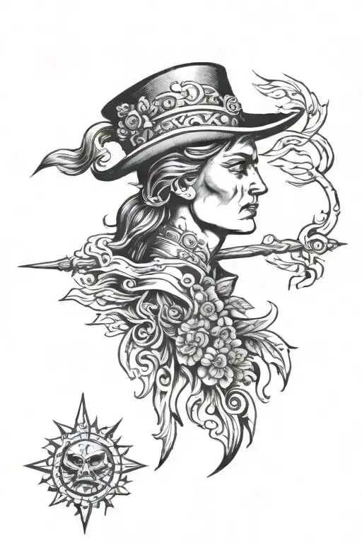 Slavic, the embodiment of the words "the look of one going to death", looks aesthetically pleasing tattoo design idea