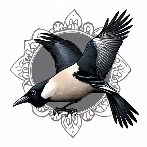 2 Magpie tattoo design idea