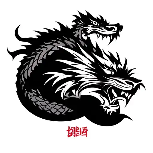 Ninja, Samurai, Korean Dragon, Mono Bboy, Snake, Tigre, in Urban Style Graffiti tattoo design idea
