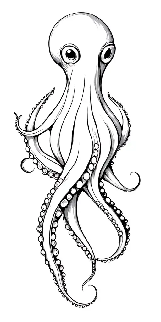 Octopus wrapped tattoo design idea
