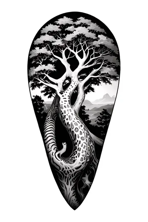 Safari Tree tattoo design idea