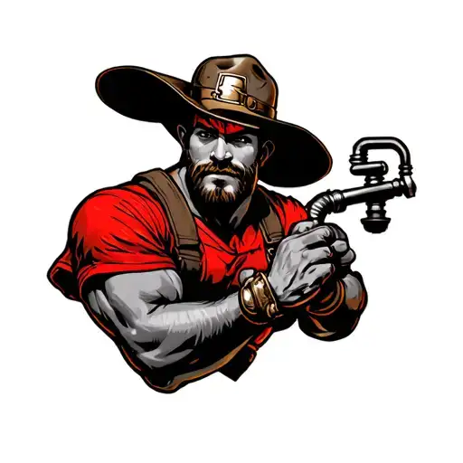 redskin plumber tattoo design idea