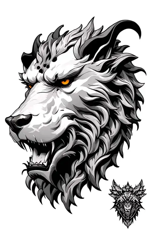 Cerberus 3 heads only tattoo design idea