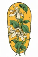 snowdrop, rose, marigold, octopus tentacles tattoo design idea