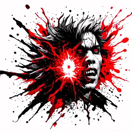 Akuma glowing tattoo design idea