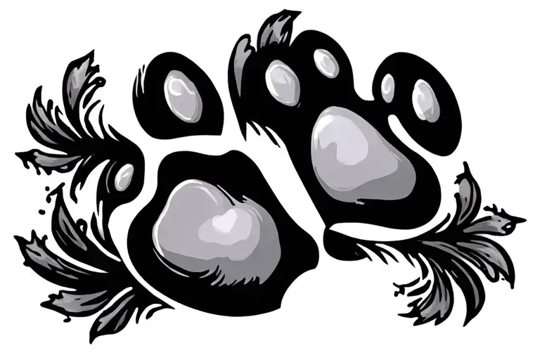 heart paw print with text tattoo design idea