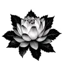 lotus fine Li e with hemlock tree tattoo design idea