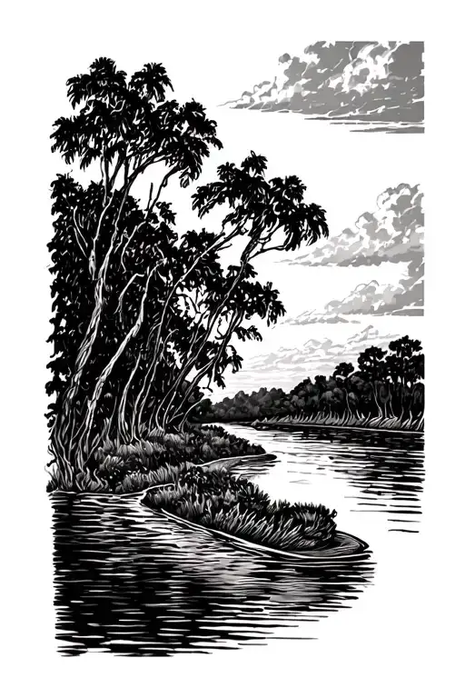 Memphis river nile river tattoo design idea