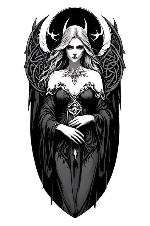 morrigan hekate celtic tattoo design idea