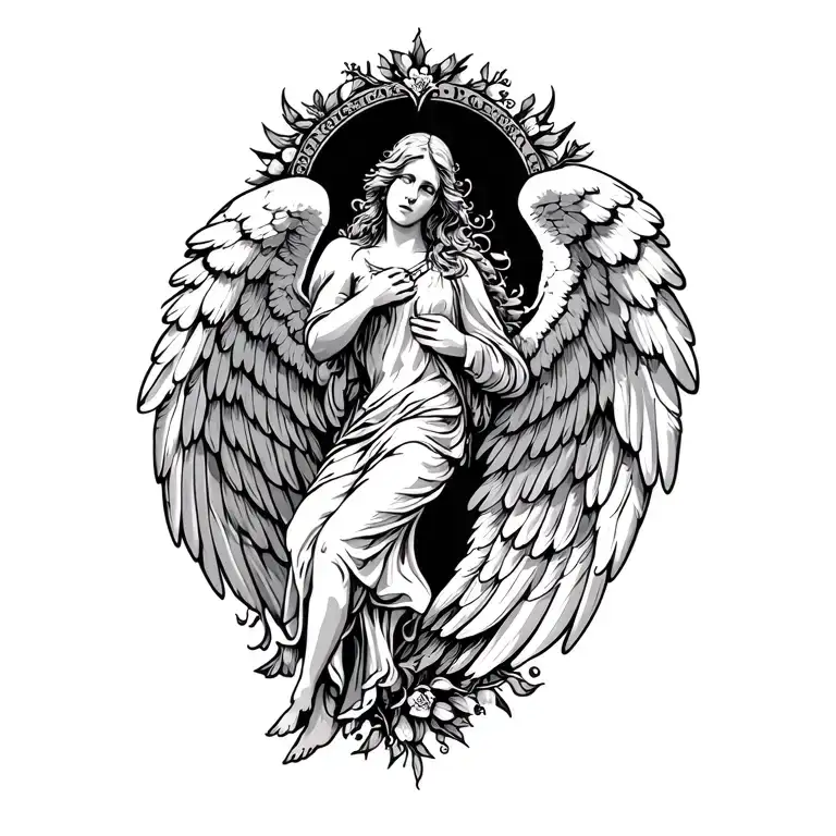 guardian angel wings tattoo design idea