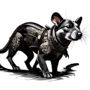 samurai dog with samurai rat tattoo design idea