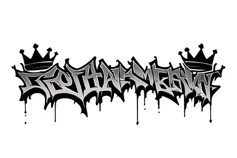 graffiti crown and graffiti letter b tat tattoo design idea