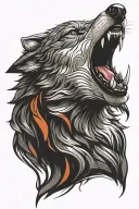 wolf growling tattoo design idea