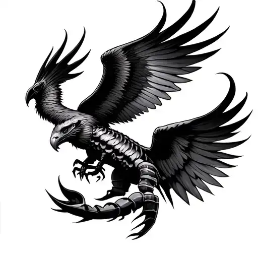 Scorpion Eagle Phoenix tattoo design idea