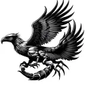 Scorpion Eagle Phoenix tattoo design idea