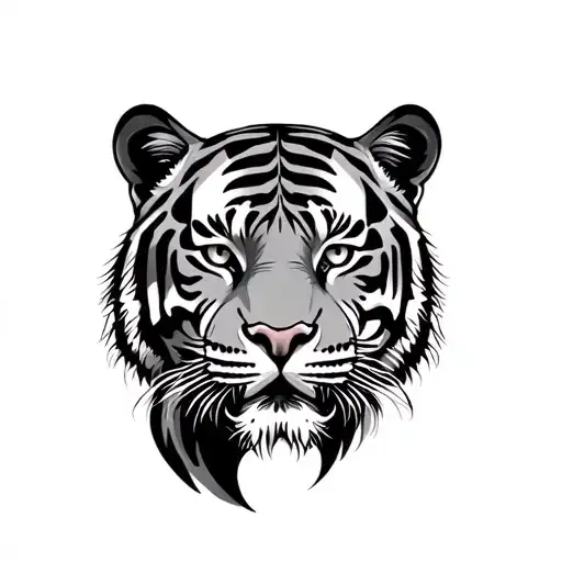 tiger face tattoo design idea