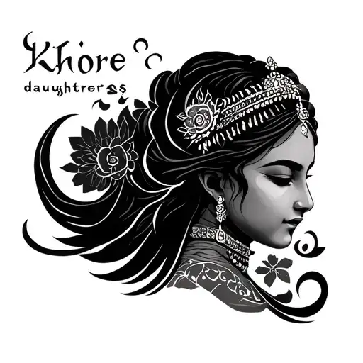 prière khmer script daughters tattoo design idea