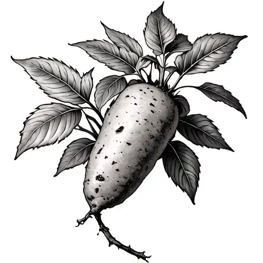sweet potato plant tattoo design idea