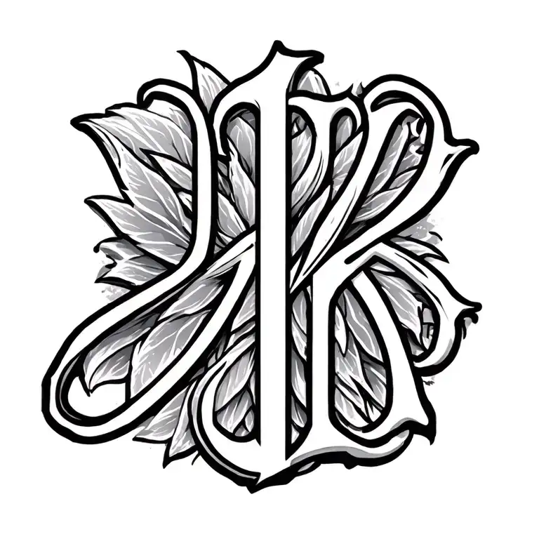 Letters d k n tattoo design idea