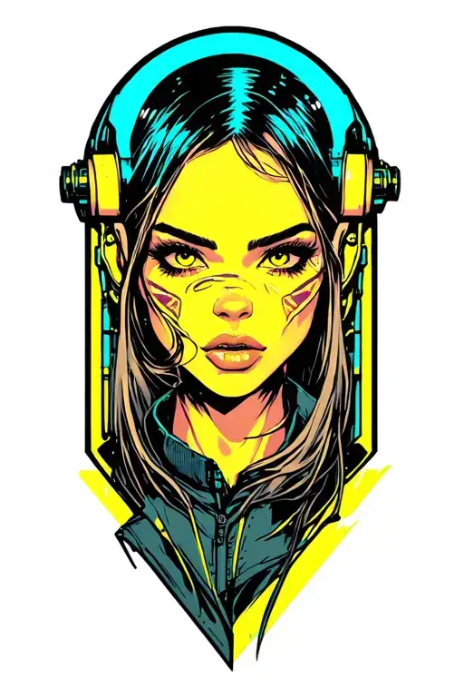cyberpunk 2077 female v tattoo design idea
