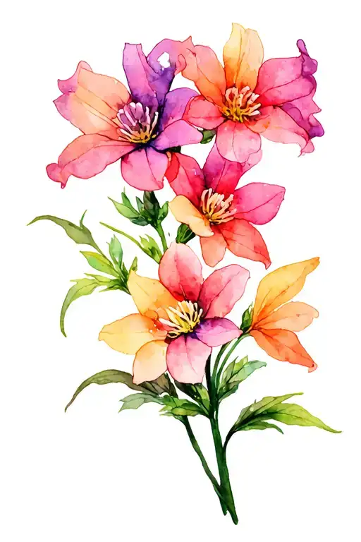 delphinium flowers tattoo design idea