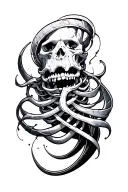 Rib cyber sigilism tattoo design idea