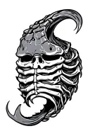 Rib cyber sigilism tattoo design idea