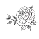 Rumdul flower with rose and Angkor wat tattoo design idea