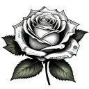rose made from 100 dollar bills on fire tattoo design idea