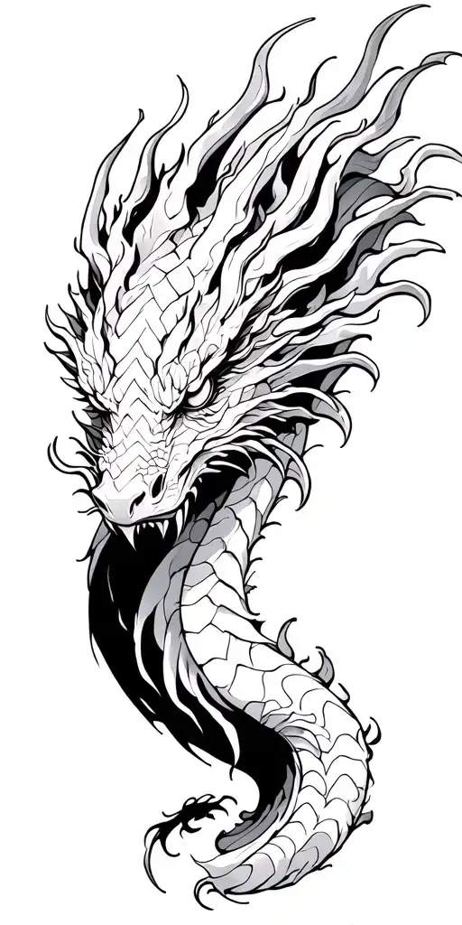 Dragon with suminagashi arm and shoulder tattoo design idea