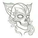 Masquerade skull candy tattoo design idea