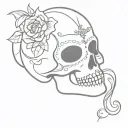 Masquerade skull candy tattoo design idea