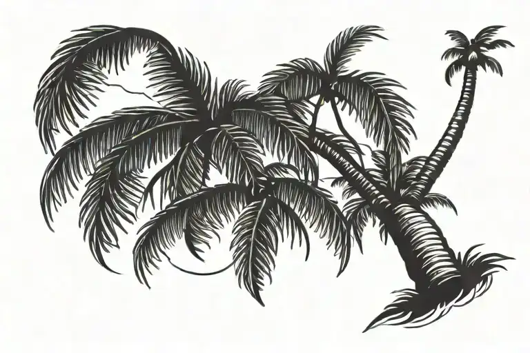 Palm tree and black flag Henry Avery  tattoo design idea