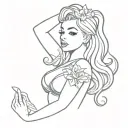 pinup sea tattoo design idea