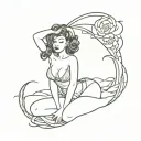 pinup sea tattoo design idea