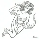 pinup sea tattoo design idea