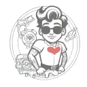 50s lol doll man, grease style tattoo design idea