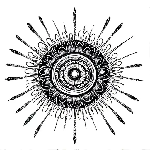 concentric patterns expanding outward, symbolizing trust without borders and infinite depth tattoo design idea