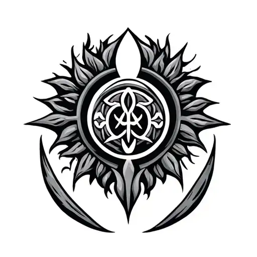 saxon gemini symbol tattoo design idea