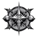 saxon gemini symbol tattoo design idea