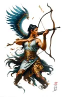 Gemini Sagittarius archer shooting tattoo design idea